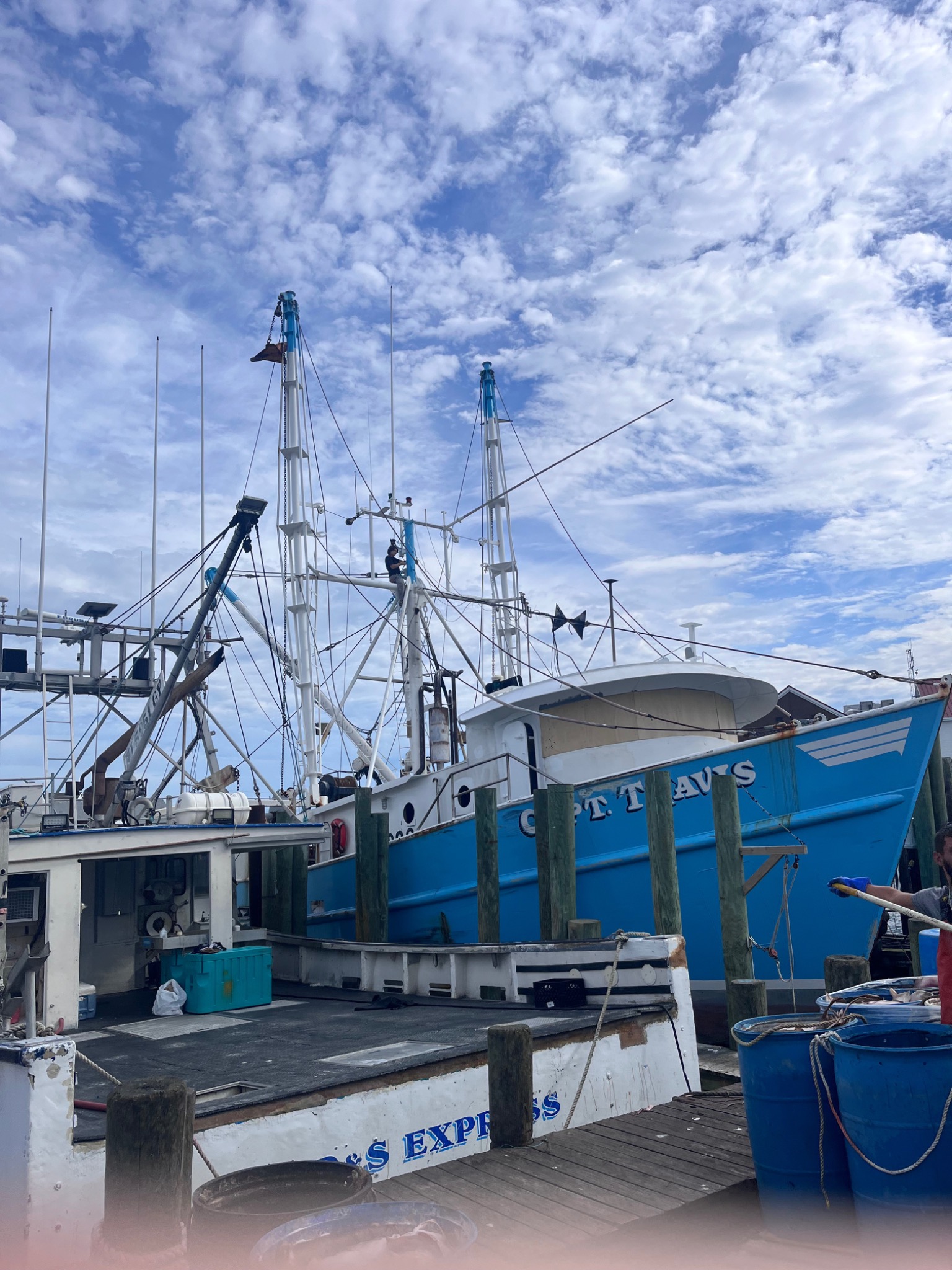 Electrical work at a New Jersey marina